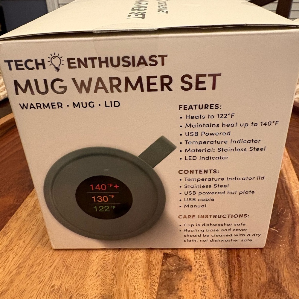 Tech Enthusiast Mug Warmer Set digital temperature reading NEW IN BOX - Picture 3 of 6